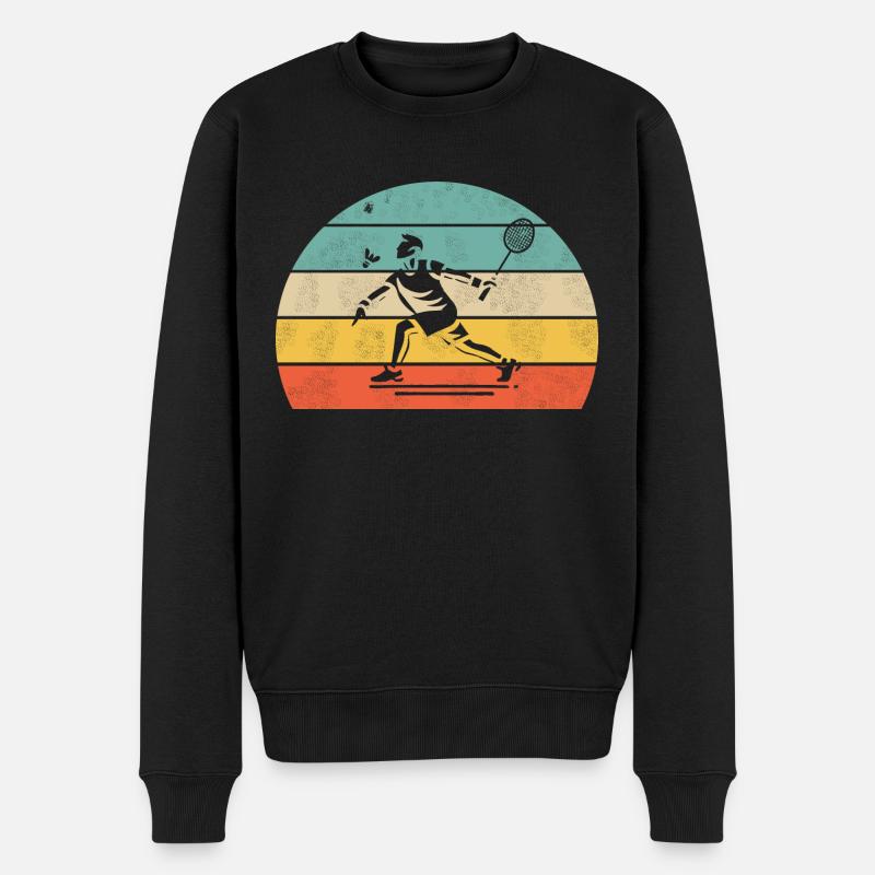 Badminton Spieler - Männer Premium Bio Pullover - Schwarz