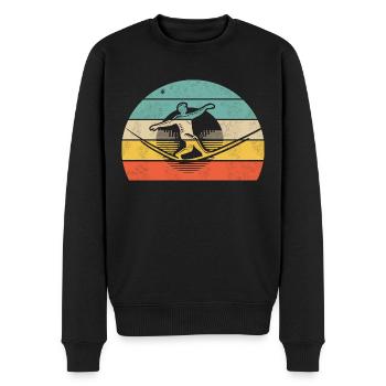Slacklining Balance - Männer Premium Bio Pullover - Schwarz - Vorne - Nico (187cm)