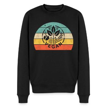 Design végétalien minimaliste et coloré - Pull Premium bio Homme - noir - Devant - Nico (187cm)
