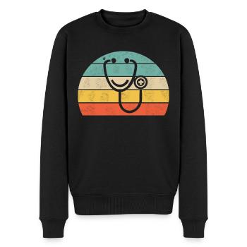 Krankenschwester Krankenhaus Shirt - Männer Premium Bio Pullover - Schwarz - Vorne - Nico (187cm)