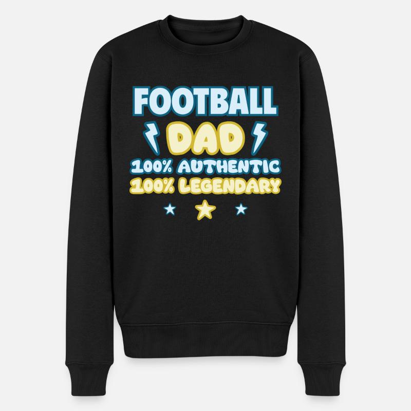 Fußball Papa,Vatertagsgeschenk, Legendär - Männer Premium Bio Pullover - Schwarz