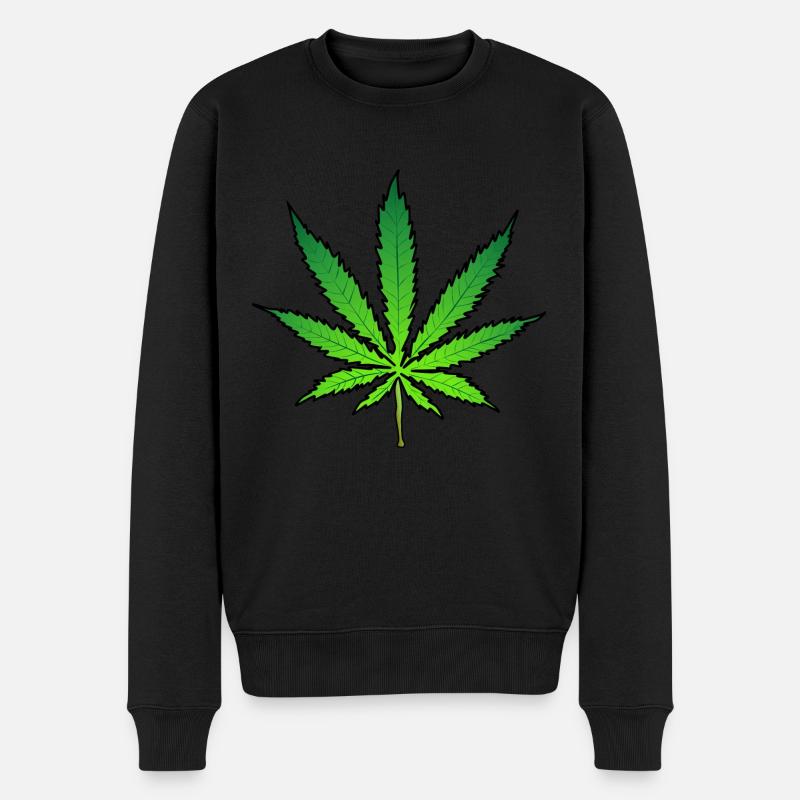 Cannabis Weed Haschisch kiffen - Männer Premium Bio Pullover - Schwarz