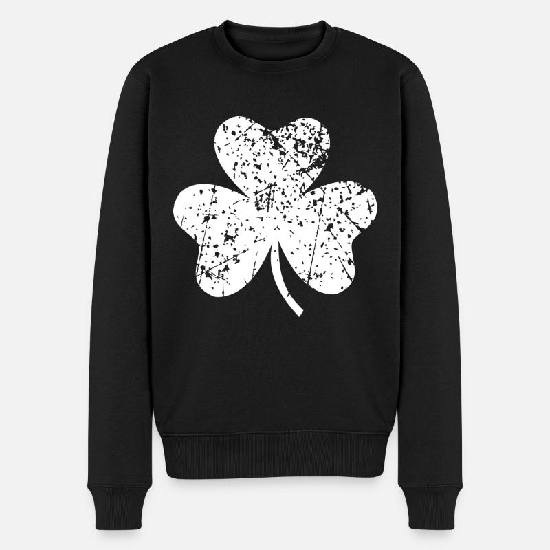 Shamrock - Männer Premium Bio Pullover - Schwarz