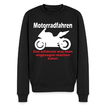 Motorrad für Biker / Motorradfahrer mit Spruch - Männer Premium Bio Pullover - Schwarz - Vorne - Nico (187cm)