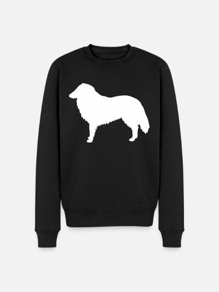 Collie Silhouette - Männer Premium Bio Pullover - Schwarz