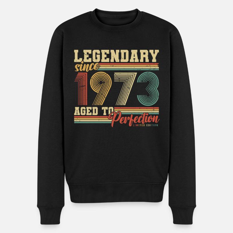 1973 Jahrgang Retro Vintage Geburtstag Geschenk - Männer Premium Bio Pullover - Schwarz