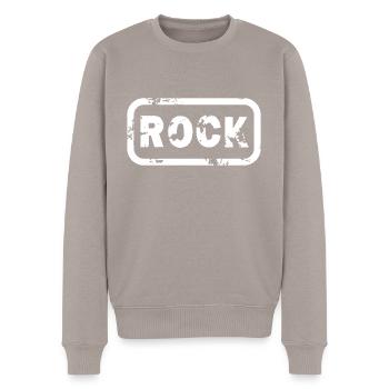 Rock - Männer Premium Bio Pullover - Taupe - Vorne - Nico (187cm)
