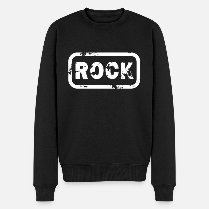 Rock - Männer Premium Bio Pullover - Schwarz