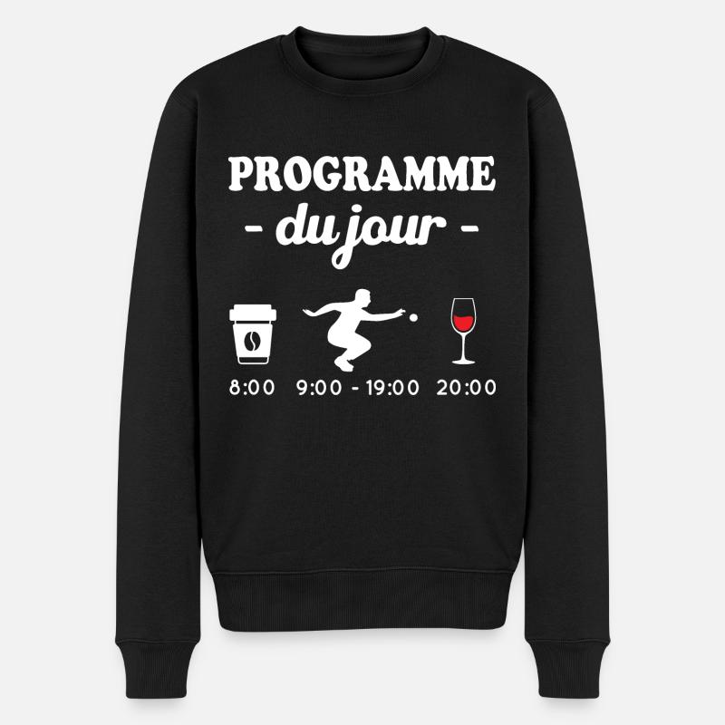 Programme du jour pétanque - Pull Premium bio Homme - noir