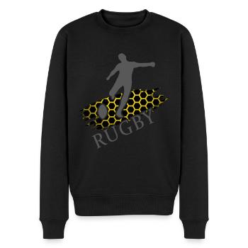 rugby rugbyspieler rugby tackle - Männer Premium Bio Pullover - Schwarz - Vorne - Nico (187cm)