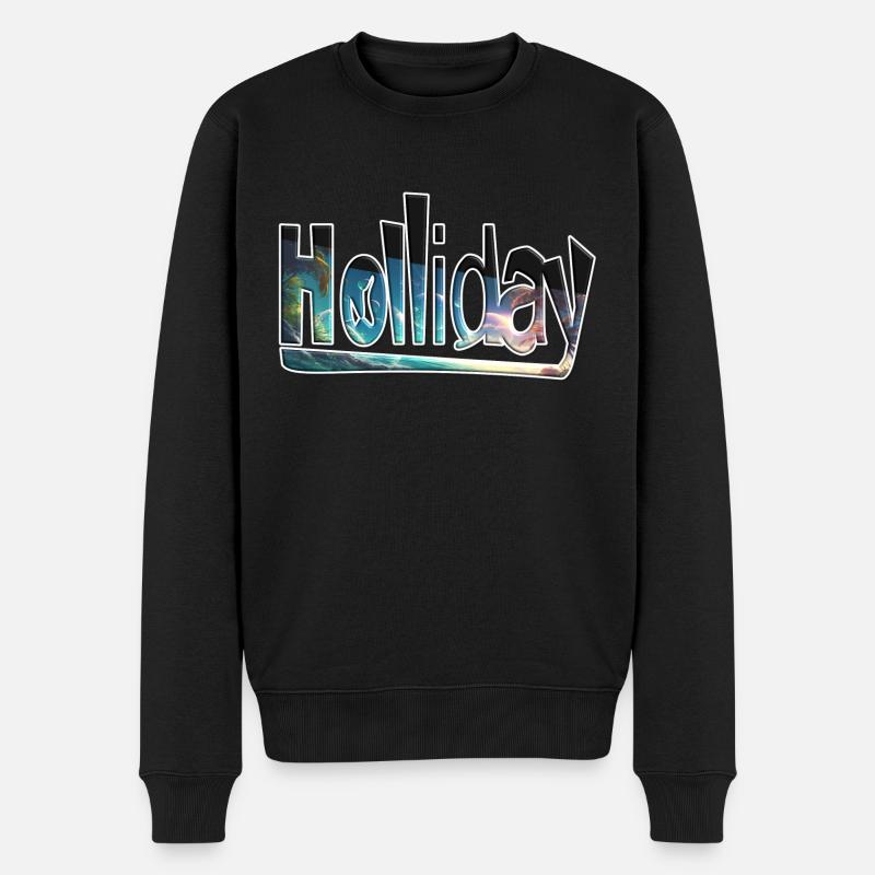 Holliday - Männer Premium Bio Pullover - Schwarz