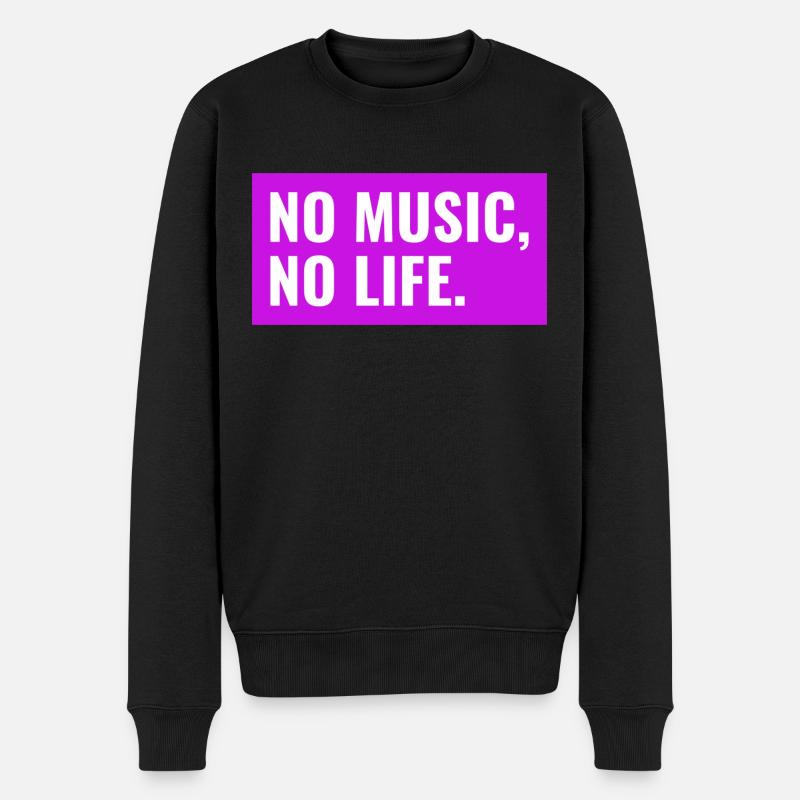 NO MUSIC, NO LIFE. Design - Männer Premium Bio Pullover - Schwarz