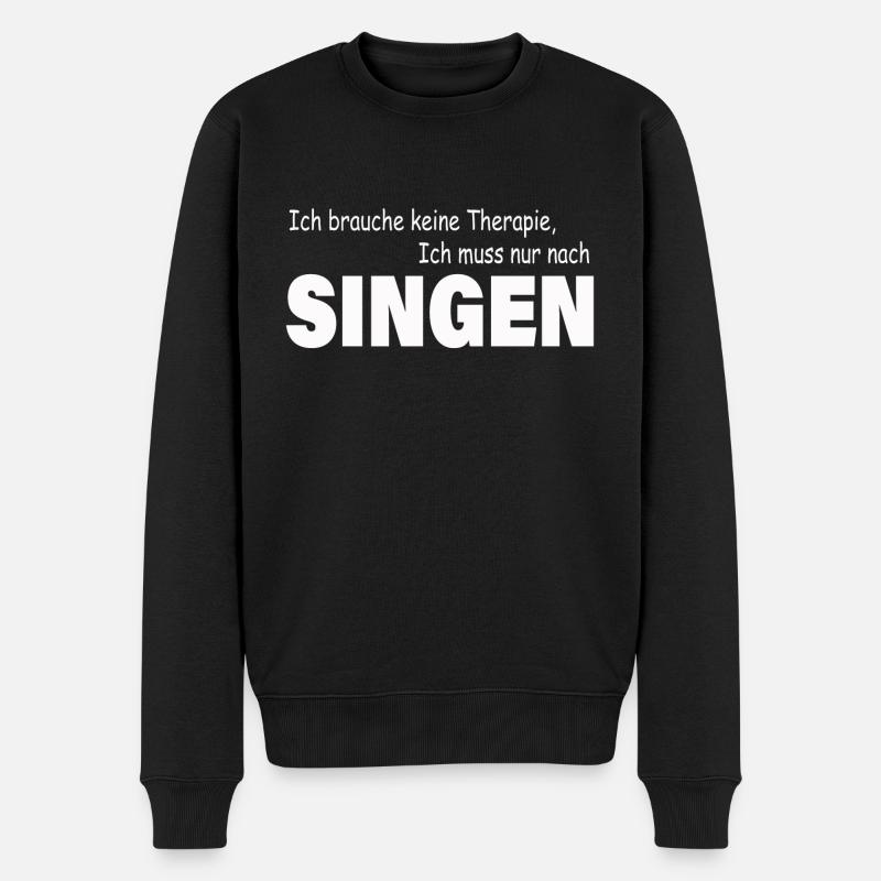 Therapie SINGEN - Männer Premium Bio Pullover - Schwarz