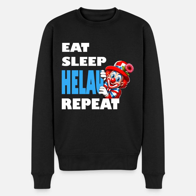 Karneval Helau Düsseldorf Clown Kostüm Mainz - Männer Premium Bio Pullover - Schwarz