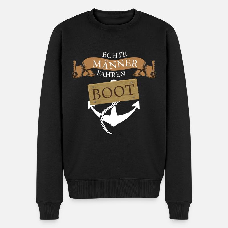 Kapitän Boot Motorboot Schiff Bootfahren Segeln - Männer Premium Bio Pullover - Schwarz