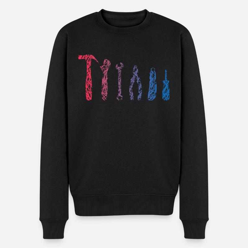 Werkzeug Kritzelei Handwerker Heimwerker - Männer Premium Bio Pullover - Schwarz