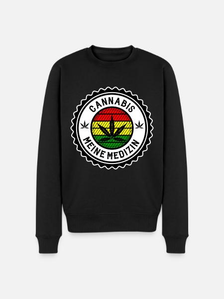 Cannabis - Männer Premium Bio Pullover - Schwarz
