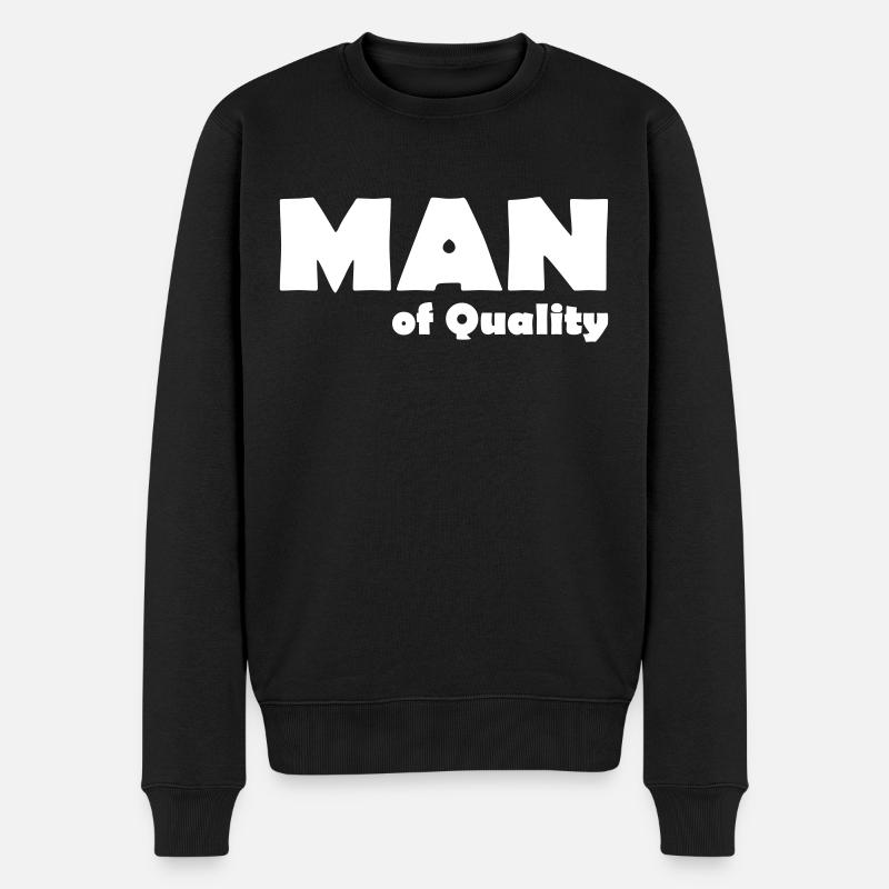 MAN OF QUALITY - Männer Premium Bio Pullover - Schwarz