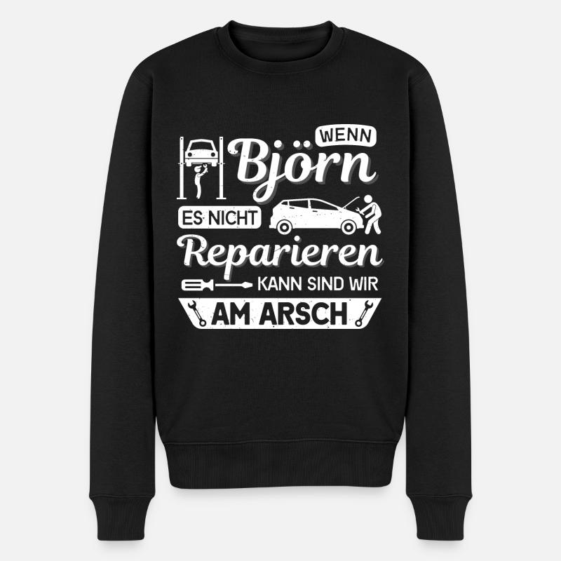 Björn - Männer Premium Bio Pullover - Schwarz