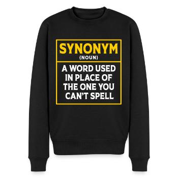 Grammatik - Männer Premium Bio Pullover - Schwarz - Vorne - Nico (187cm)
