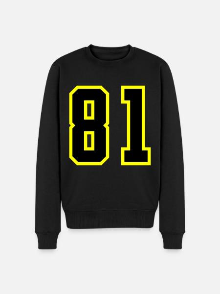 81 Number Jersey - Men's Premium Organic Jumper - black