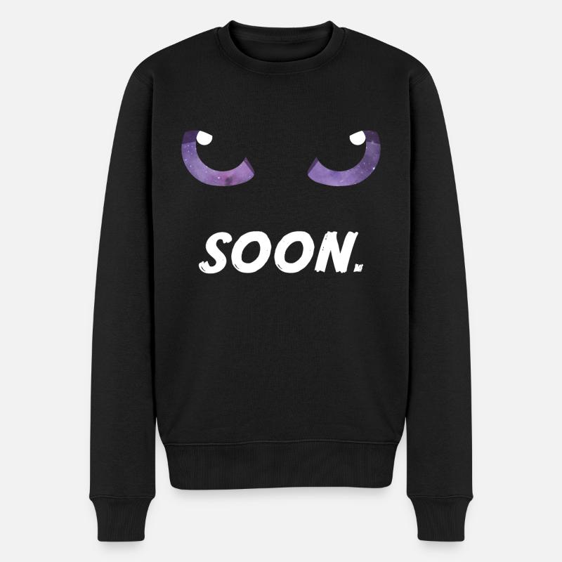 Yeux de chat violets bientôt - Pull Premium bio Homme - noir