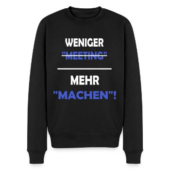Weniger meeting - Männer Premium Bio Pullover - Schwarz - Vorne - Nico (187cm)