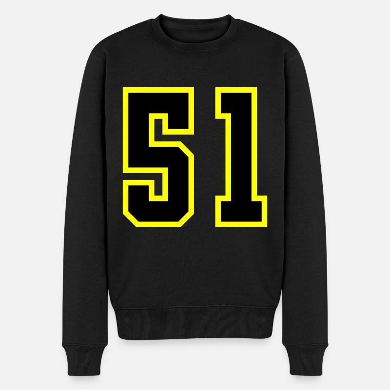 51 Zahl Trikot - Männer Premium Bio Pullover - Schwarz