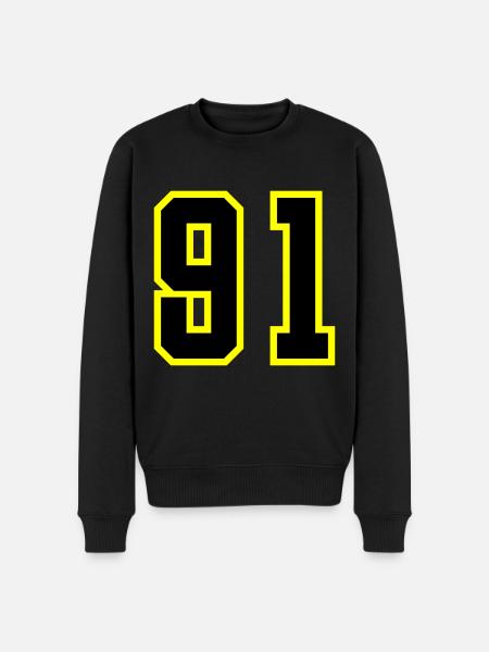 91 Number Jersey - Men's Premium Organic Jumper - black