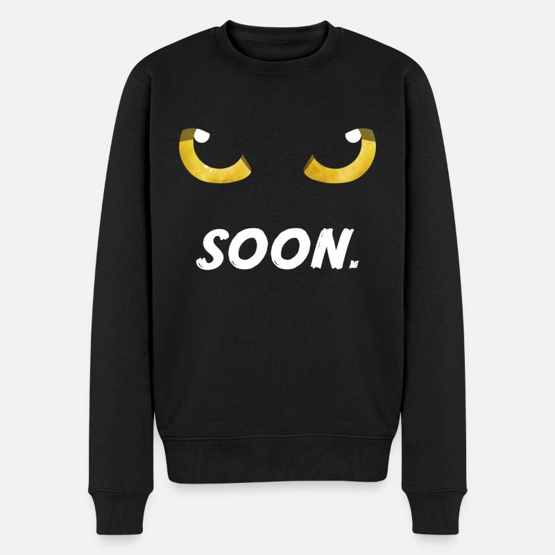 Yeux de chat jaunes bientôt - Pull Premium bio Homme - noir