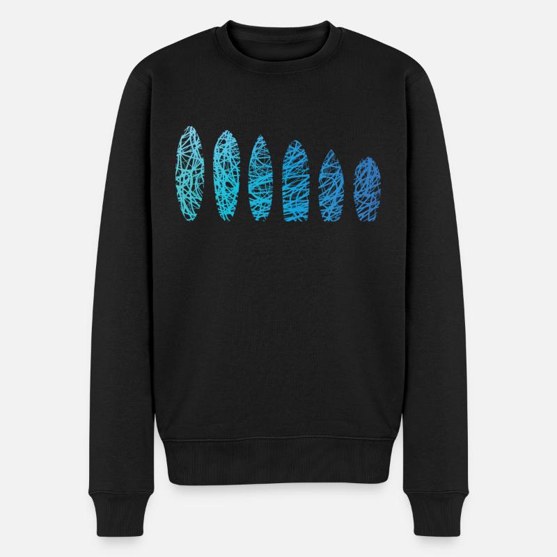 Surfbretter Kritzelei Surfbrett Surfer Surfboard - Männer Premium Bio Pullover - Schwarz