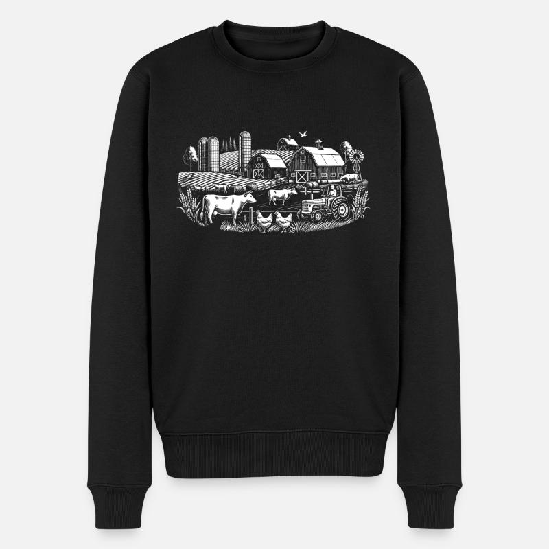 Idylle à la ferme - Pull Premium bio Homme - noir