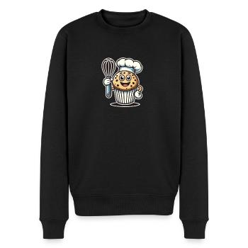 Dessin animé de muffins de cuisson drôle - Pull Premium bio Homme - noir - Devant - Nico (187cm)