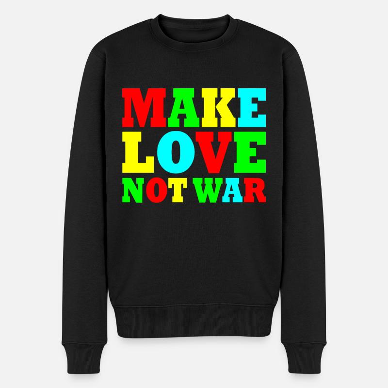 Make love not war - Økologisk premium-sweatshirt til mænd - sort