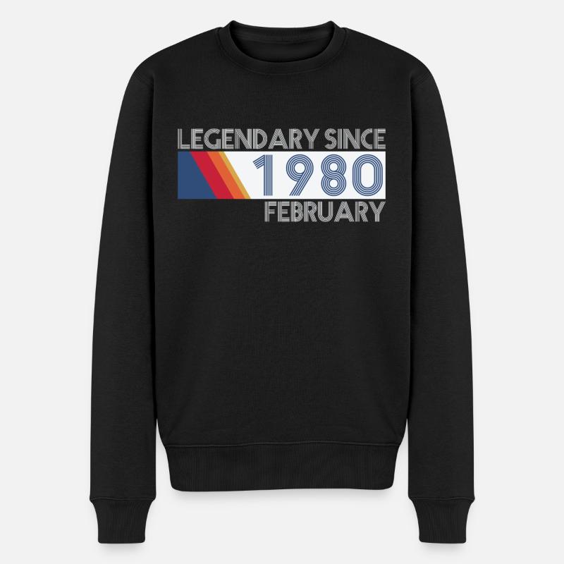 Retro SiFi Legendary since February 1980 - Geburts - Männer Premium Bio Pullover - Schwarz