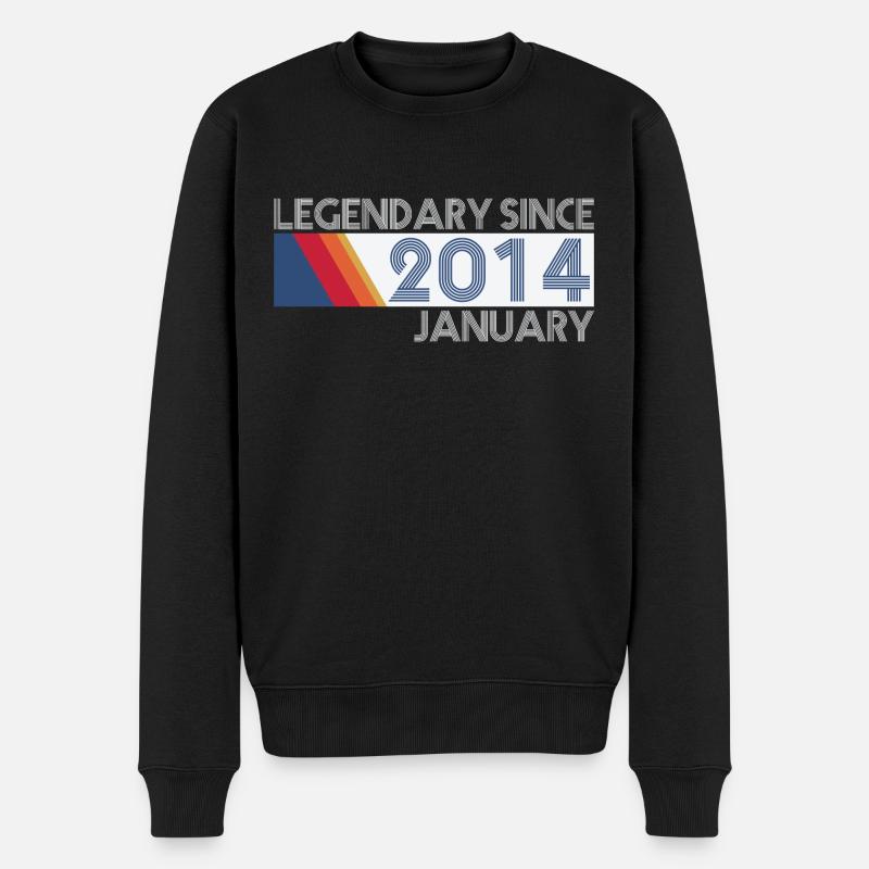 Retro SiFi Legendary since January 2014 - Geburtst - Männer Premium Bio Pullover - Schwarz