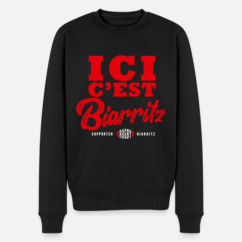 Rugby Supporter Rugby Biarritz - Pull Premium bio Homme - noir
