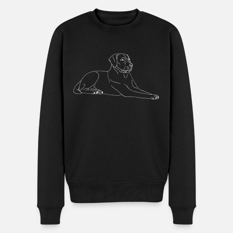 Labrador liegend - Männer Premium Bio Pullover - Schwarz