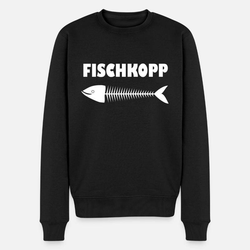 Fischkopp - Männer Premium Bio Pullover - Schwarz