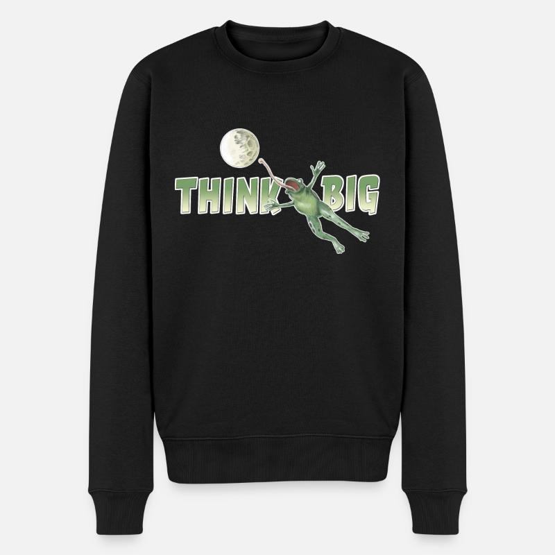 shirt motiv frosch mond positiv think big neu - Männer Premium Bio Pullover - Schwarz
