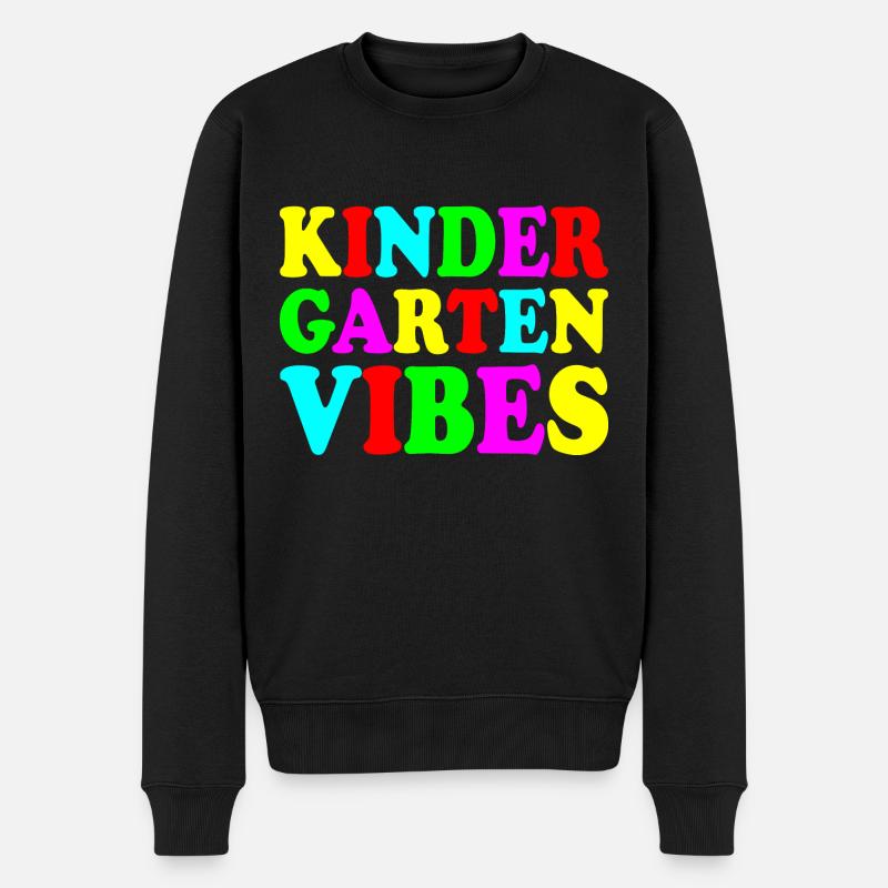 kindergarten vibes - Männer Premium Bio Pullover - Schwarz