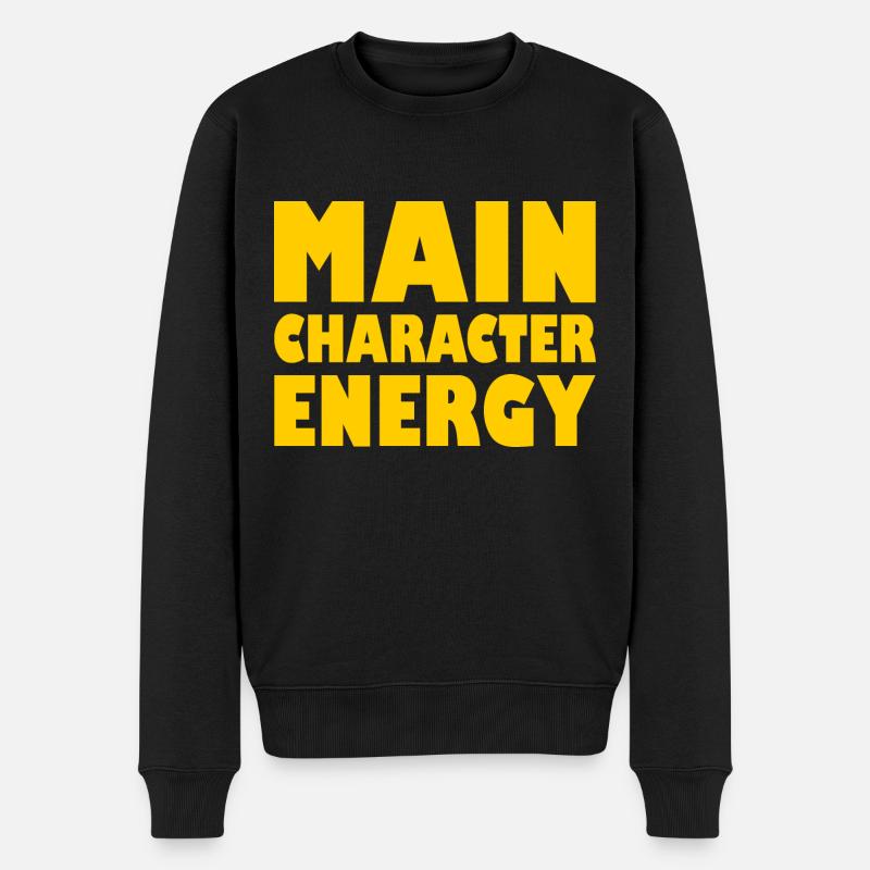 Main character energy - Pull Premium bio Homme - noir