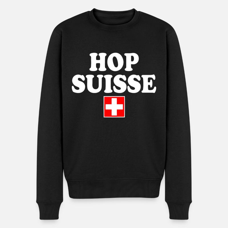 Hop suisse - Pull Premium bio Homme - noir