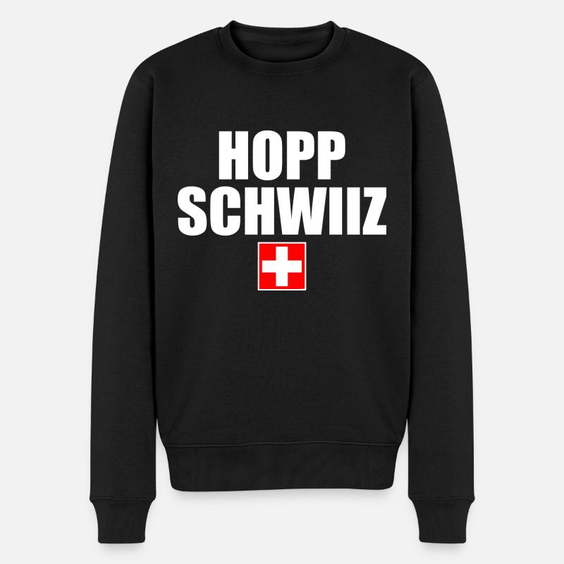 Hopp schwiiz - Pull Premium bio Homme - noir
