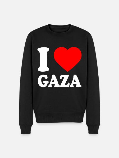 I love gaza - Men's Premium Organic Jumper - black