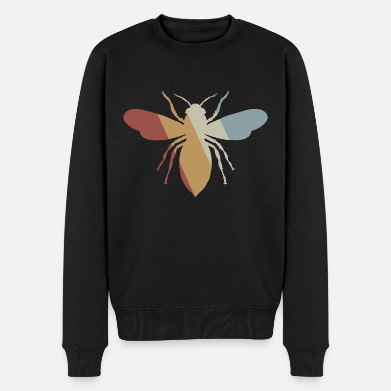 Honigbiene Retro Style Vintage - Männer Premium Bio Pullover - Schwarz