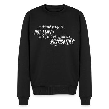 Author Writer Saying - Men's Premium Organic Jumper - black - Front - Nico (187cm)