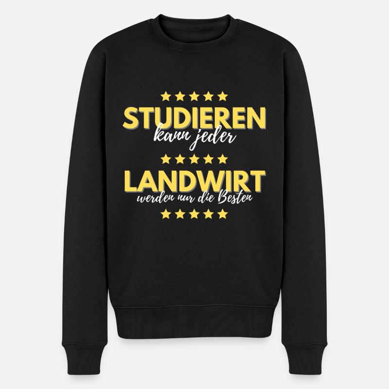 studieren kann jeder landwirt besten geschenk - Männer Premium Bio Pullover - Schwarz