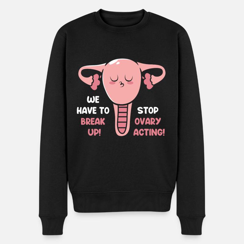 Hysterektomie Uterus Gebärmutter Eierstock - Männer Premium Bio Pullover - Schwarz