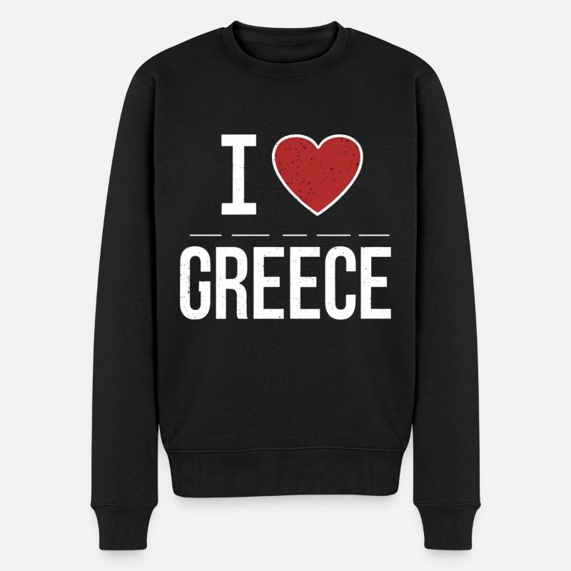 J’aime la Grèce - Pull Premium bio Homme - noir